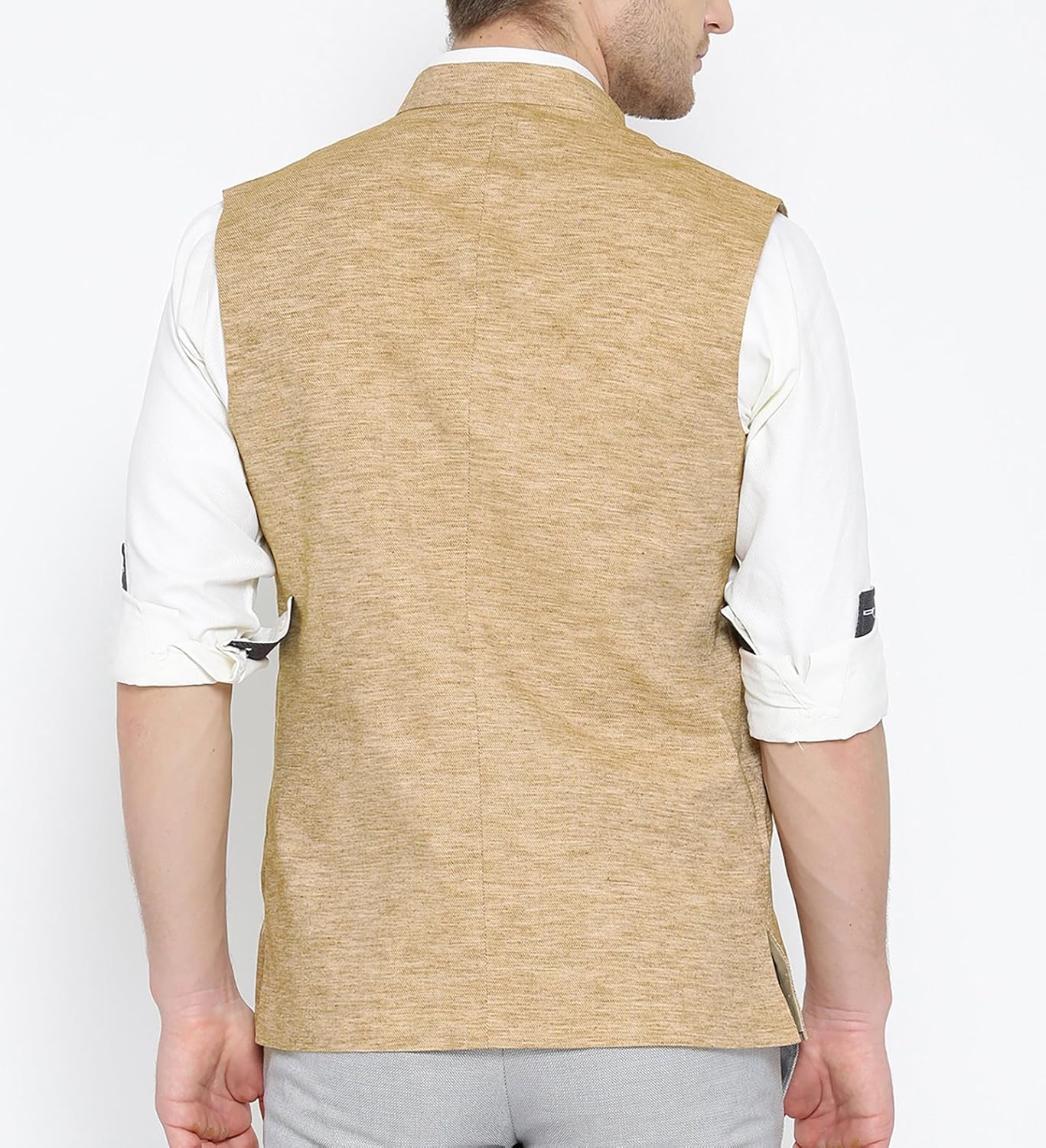 shaftesbury london men's cotton nehru jacket