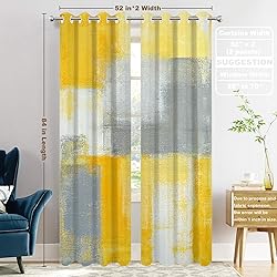 Batmerry Grey Abstract Art Blackout Curtains for