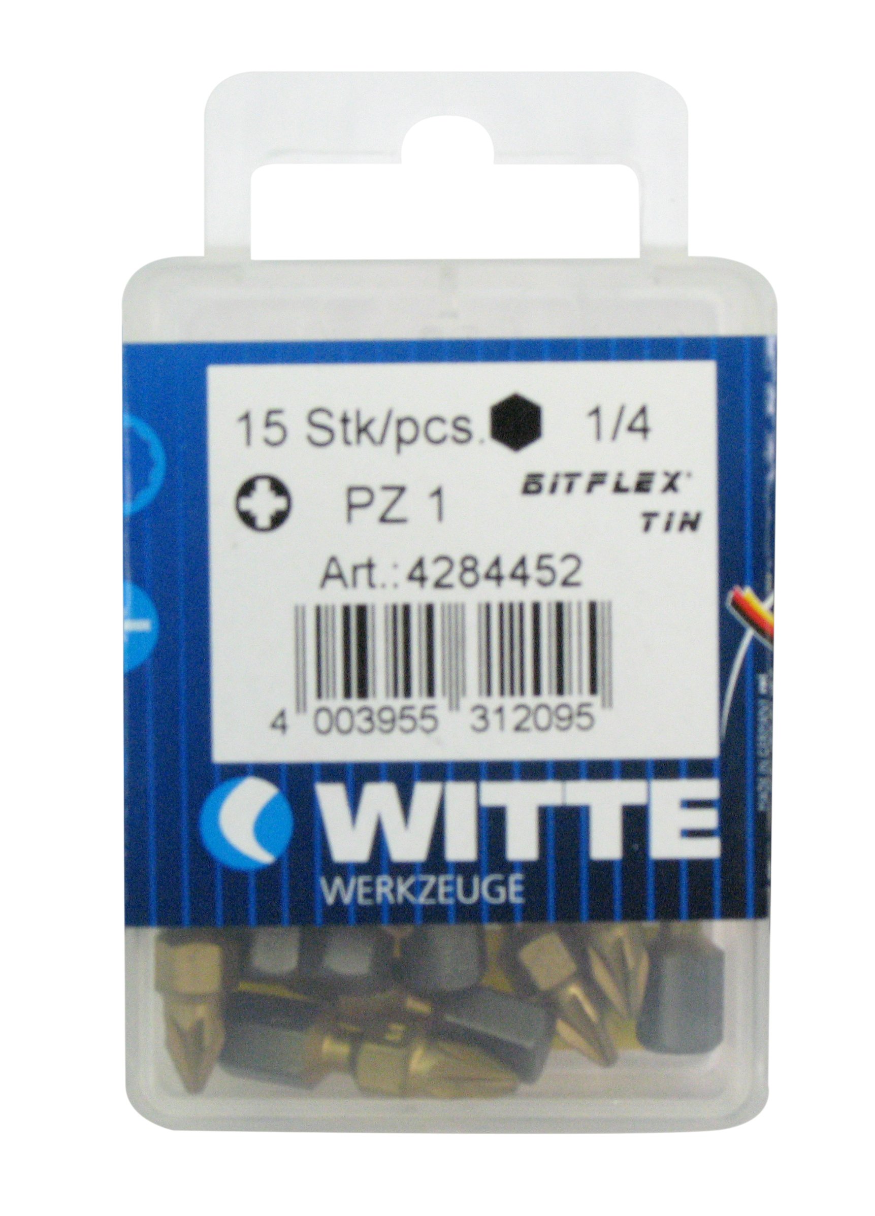 WITTE 428445-15 Puntas en cajita de plástico Largo 25 mm (PZ 1 BITFLEX TIN)