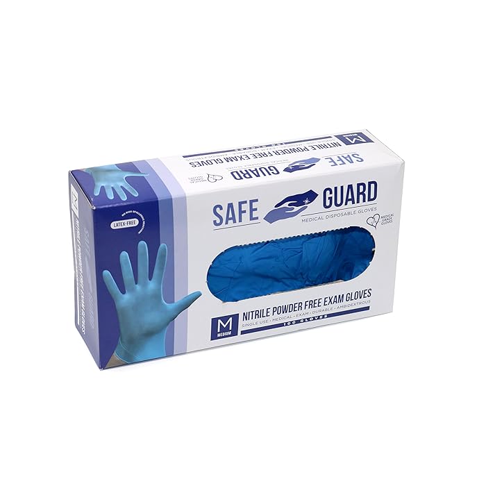 Buy SAFEGUARD Nitrile Exam Gloves, Powder Free, Medical Grade Gloves
