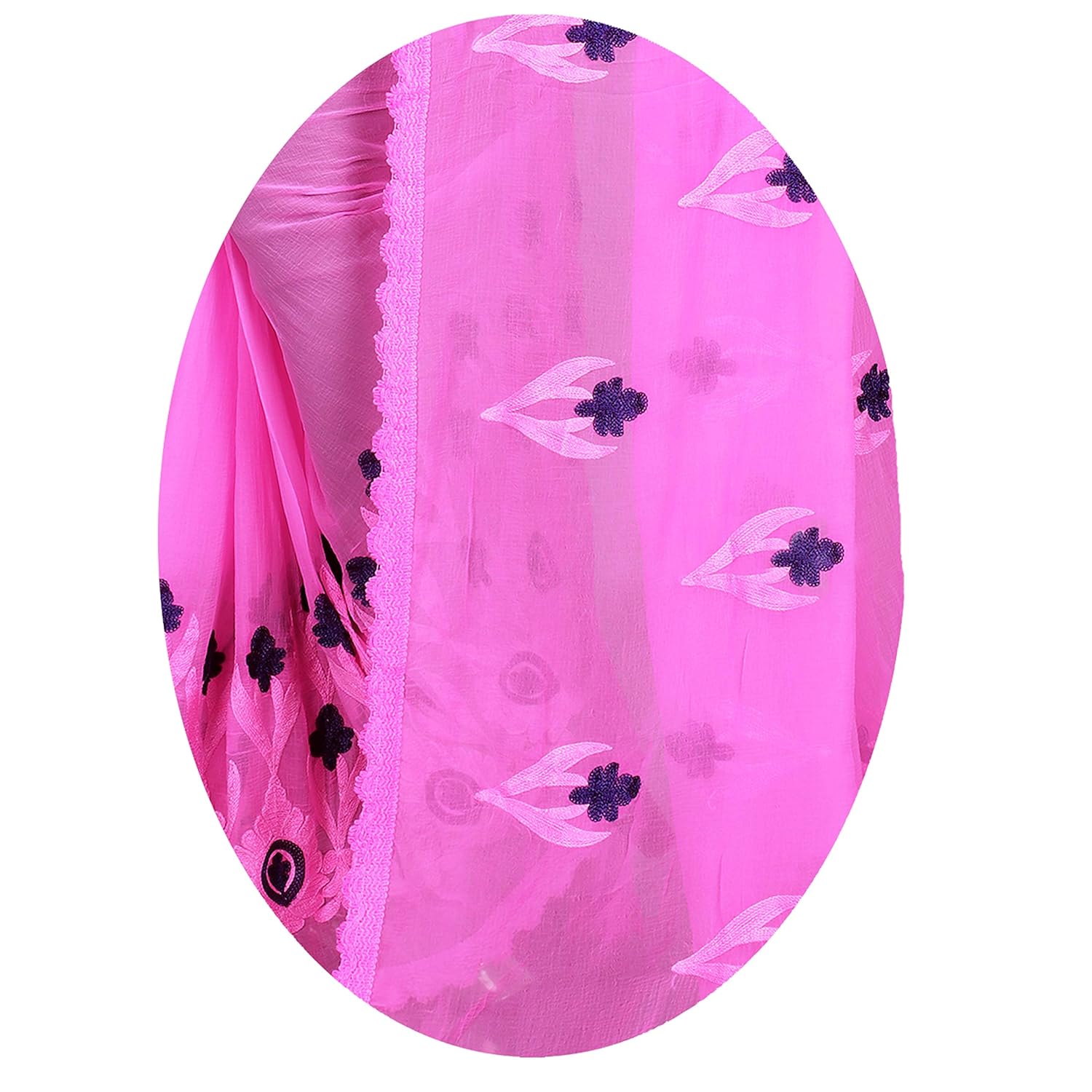 being banarasi women's chiffon embroidery saree with blouse piece(free size)