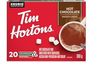 Tim Hortons Hot Chocolate, Recyclable Single Serve Keurig K-Cup Pods, 20 Count (Pack of 1)