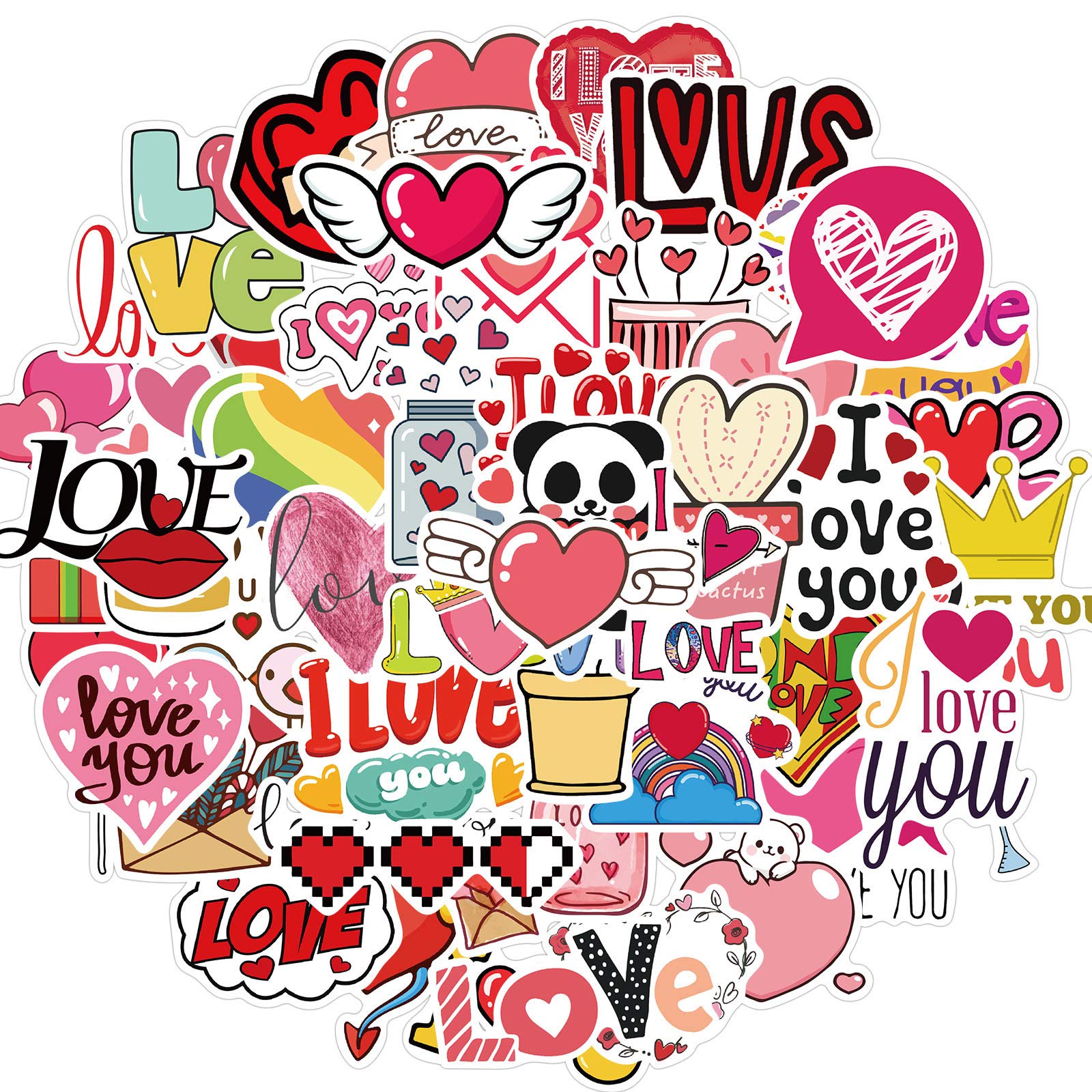 Valentine Stickers Small Love Stickers for Envelopes Scrapbooking Phone Wall Envelops Water Bottles Laptop Wedding Car Window,Romantic I Love You Heart Stickers Decal for Adults Women Gift