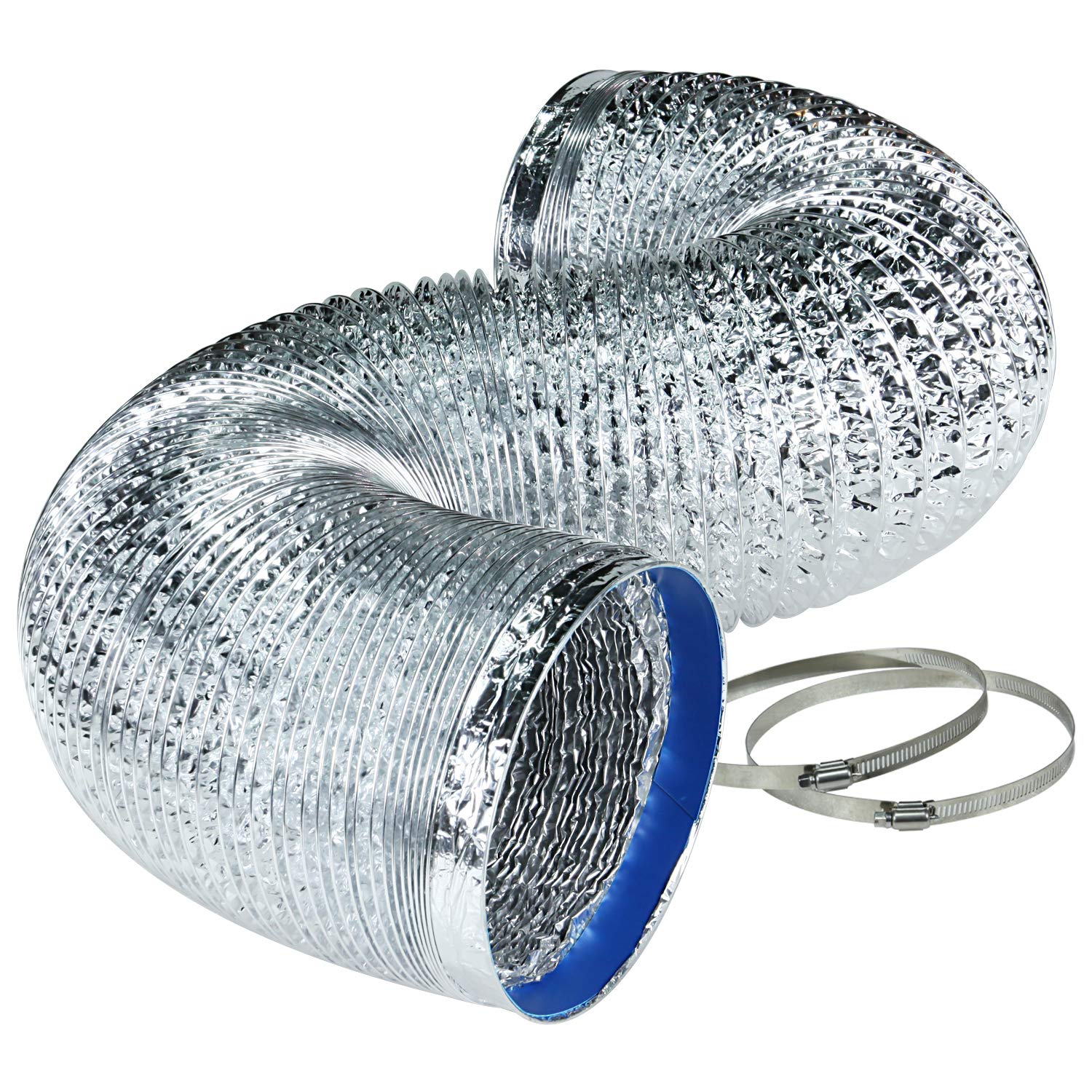 iPower 8 Inch 25 Feet Flexible Aluminum Ducting for Heating Cooling Ventilation and Exhaust