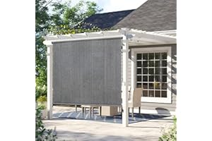 Amagenix Outdoor Roller Shades 4'(W) x 6'(H), Exterior Cordless Patio Shades Roll up Outdoor Blinds for Porch Gazebo, Gray