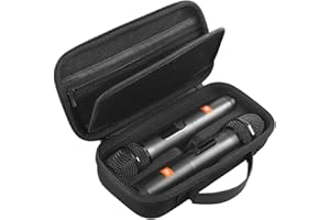SERACLE Wireless Microphone Portable Carrying Case Compatible with JBL Wireless Two Microphone System, Dual Mic Hard Bag Suitable for Travel and Home Storage (Charcoal Black)