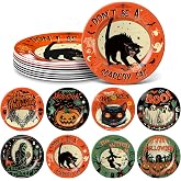 8 Pcs Halloween Dinnerware Set Halloween Plates Serving Dishes, Colorful | 8 Inch Vintage Reusable, Gothic Dinnerware Set, Salad Dessert Plates for Indoor and Outdoor Use Kitchenware Gift