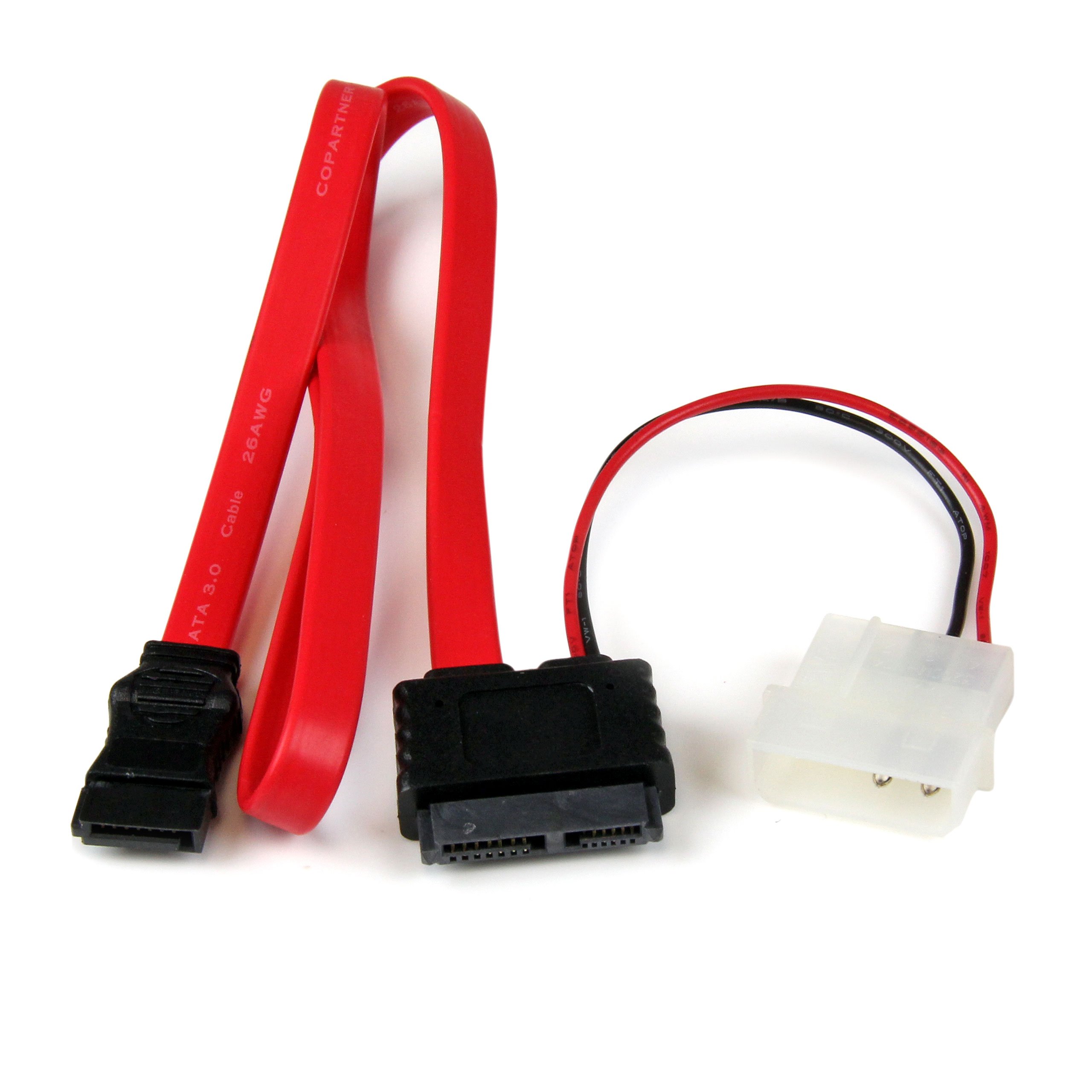 Slimline SATA Female to SATA with LP4 Power Cable Adapter20in