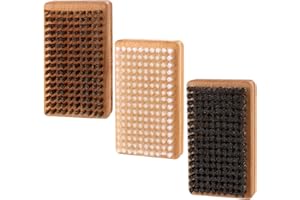 3pcs Snowboard Wax Brush Kit, 4.72x2.76x1.38in Ski Wax Brush Set Including Nylon/Brass/Horsehair Brush Cleaning Accessories f
