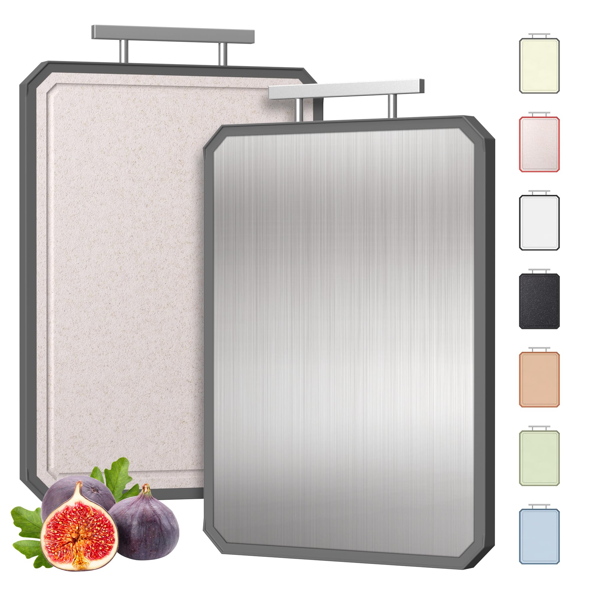 Photo 1 of 2 in 1 Stainless Steel Cutting Board with Handle Chopping Large Big Small Metal Carving Kitchen Meat Butcher Block not Titanium Wood Bamboo Glass Marble Stone Rubber Plastic Silicone Acrylic Teak Sink