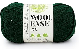 LION BRAND YARN Lion Brand Wool-Ease DK Yarn, Yarn for Knitting, Crocheting, and Crafts, Forest Green, 1 Pack