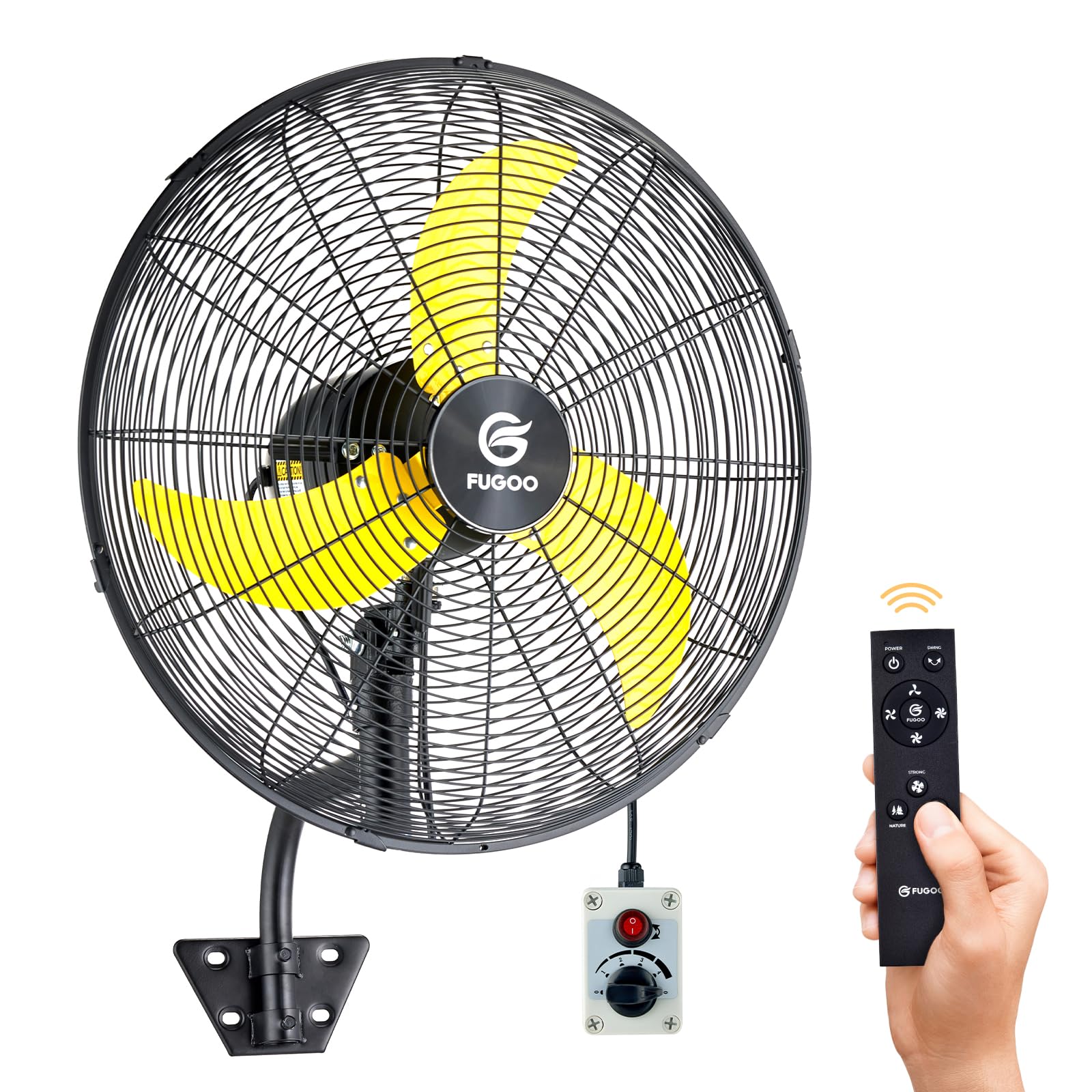 Photo 1 of FUGOO 24" Quiet Outdoor Oscillating Wall Mount Fan With Remote Control,All Sealed BLDC Motor,4-Speed Waterproof Outdoor Fan, Heavy Duty Industrial Wall Fans for House,Patios,Garage,Warehouse 5000CFM