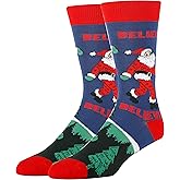 ooohyeah Men’s Holiday Novelty Crew Socks, Funny Christmas Thanksgiving Hanukkah Dress Socks Stocking Stuffer, Size 8-13