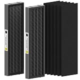 FMDZFL Filter B Smoke Clear HEPA Replacement Compatible with AC4825 AC4300 AC4800 AC4900 AC4850, 2 True HEPA Filters & 6 Activated Carbon Pre-Filters, FLT4825SM, Black/Gray