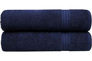 PH PLEASANT HOME Pleasant Home Bath Sheets Set - 2 Pack – 35” x 70” - 100% Cotton - 600 GSM – Soft & Absorbent – Durable (Navy)