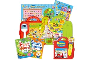 Toddler Learning Toys (Pororo) , Preschool Busy Books 2 3 4 5, Sing Read Along & Learn Alphabet Words with Fun Smart Pen & 2 Busy Books, Little Future Book, TOYTRON