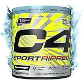 Cellucor C4 Ripped Sport Pre Workout Powder - NSF Certified for Sport - 200mg Caffeine + Cayenne Extract + Carnitine Tartrate + Beta-Alanine - Artic Snow Cone, 20 Servings