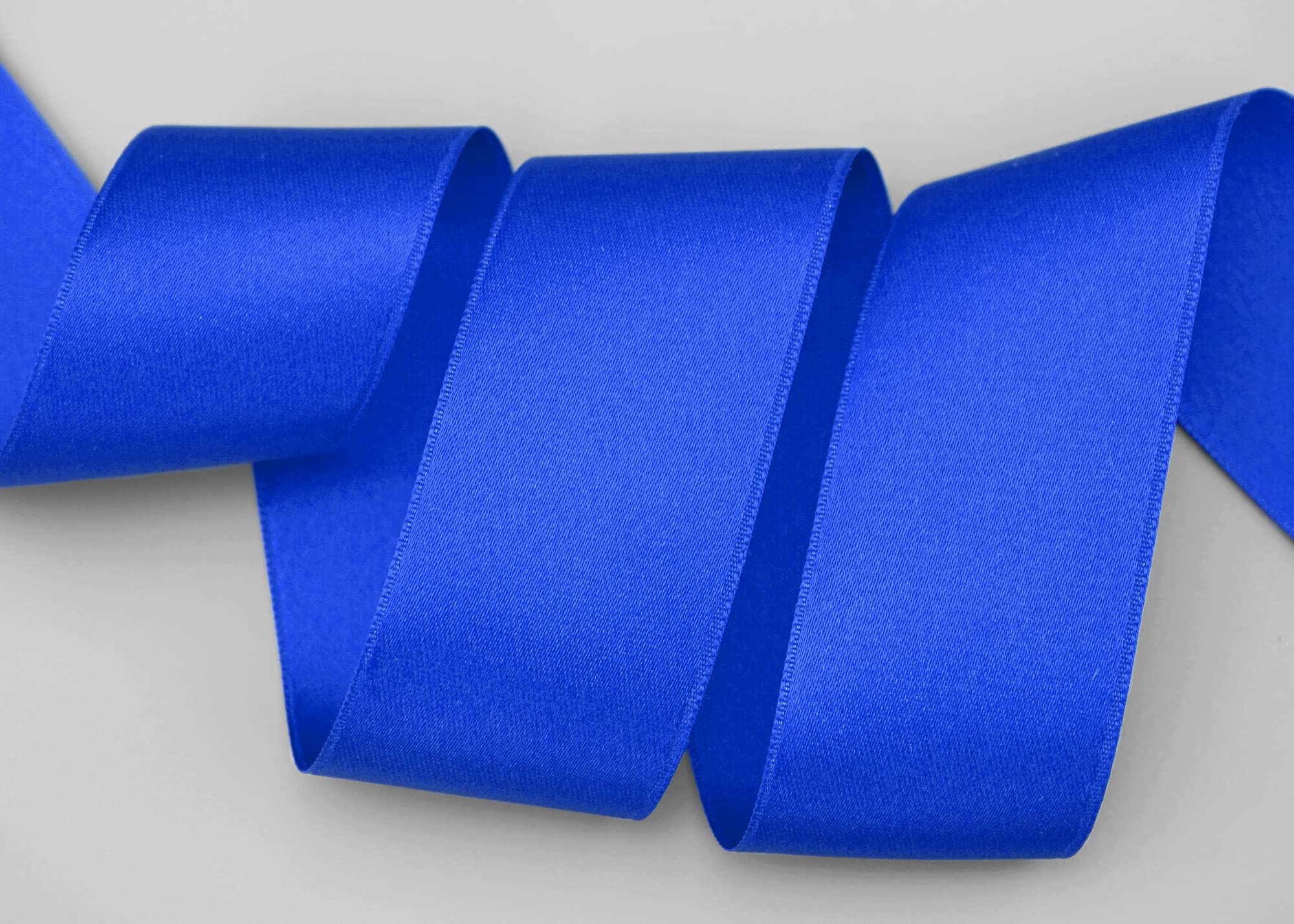 finemark 25 m x 40 mm Satin Ribbon Blue Royal Blue (614) Double-Sided Satin Ribbon Without Wire Soft and Shiny Gift Ribbon Decorative Ribbon Double Face Decorative Ribbon Decorating Crafts
