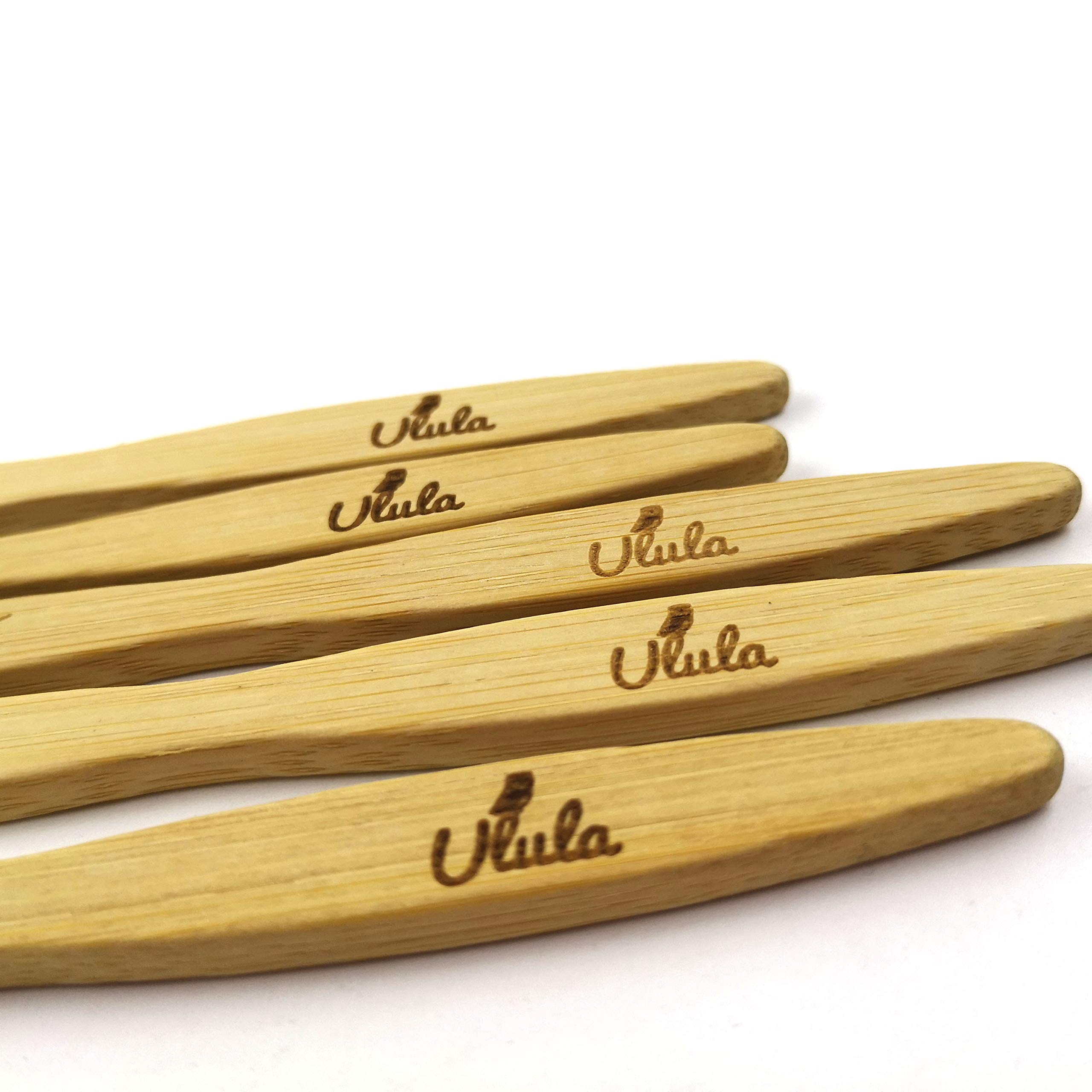 Ulula- our Best Charcoal Biodegradable Bamboo Toothbrush, Organic Eco-Friendly Bamboo with Ergonomic Handles & 100% BPA free|5 Pack (Charcoal)