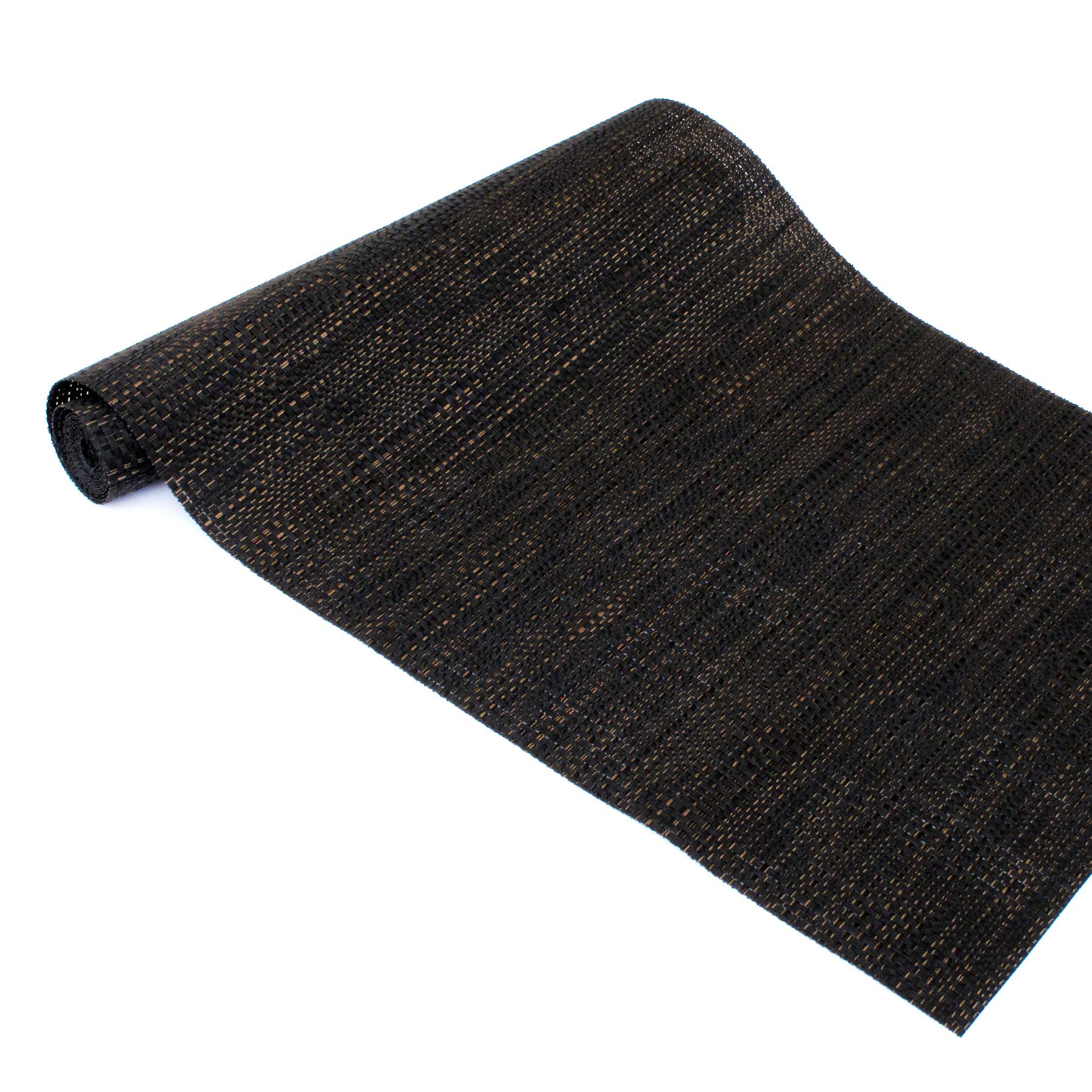 Texture Design Woven PVC Rectangular Heat Insulation Textilene Table Runner (Black)