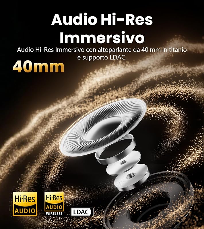 ES850NB Cuffie Over Ear Wireless,Marrone