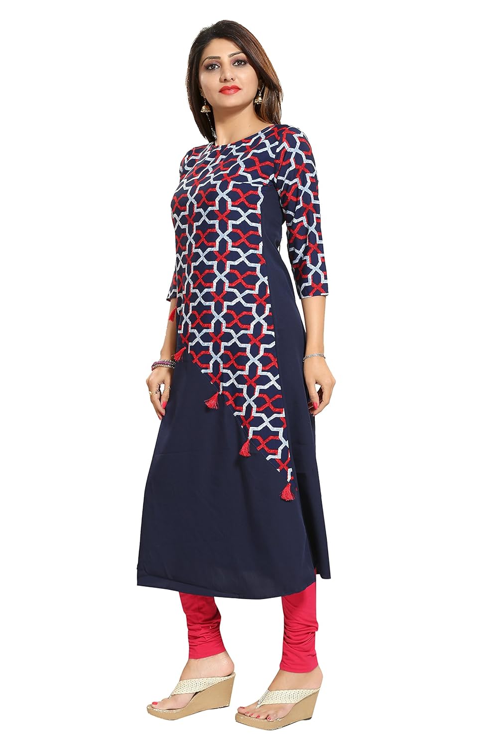 alc creation women's crepe a-line kurti