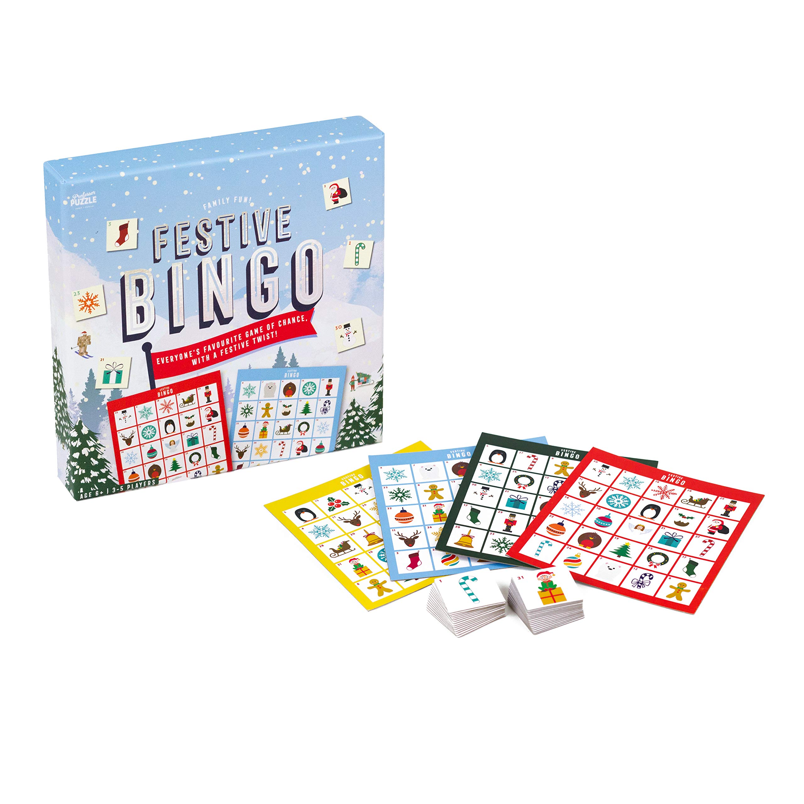 Professor Puzzle | Festive Bingo | Card Game | Ages 6+ | 3 - 5 Players