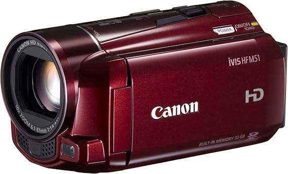 Amazon Canon デジタルビデオカメラ Ivis Hf M51 レッド 光学10倍ズーム フルフラットタッチパネル Ivishfm51rd ビデオカメラ 通販