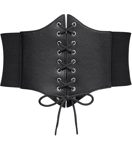 Surakey Women Vintage Leather Elastic Waist Belt Wide Belts  display picture 2