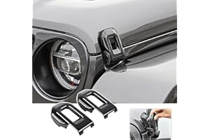 Hoolcar Hood Latch Lock Catch Brackets Cover for 2018-2021 Jeep Wrangler JL JLU & 2020-2021 Gladiator JT, Carbon Fiber