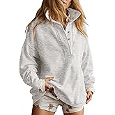 Gacaky Sweatshirt for Women Oversized Casual Long Sleeve Button Henley Neck Pullover Tops Fashion Outfits Clothes
