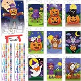 Blosssound 10 Set Halloween Pre Printed Canvas for Painting 5x7