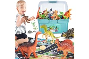 Kiddiworld Dinosaur Toys for 3 4 5 Year Old Boys Gifts, Dinosaurs Toys for Kids 3-5-7, Dino Figures Activity Play Mat Christmas Birthday Gifts for Girls Toddler Toy Age 2-4