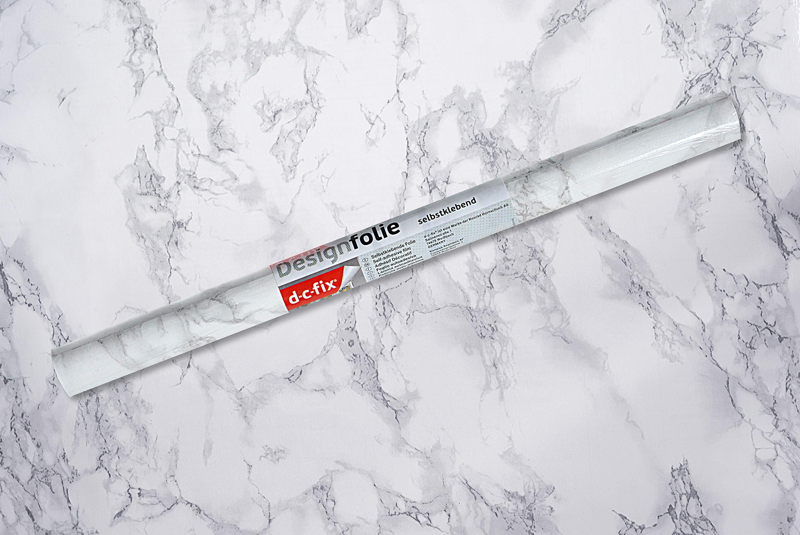 dcfix 3460306 Decorative Grey Marble contact paper, 17" x 78" Roll