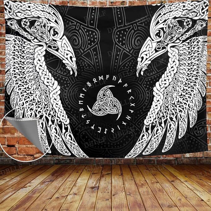 Buy DBLLF The Twin Ravens in Norse Mythology Viking Wall Hanging