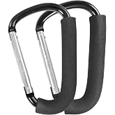 Stroller Hooks, 6.3" Large Stroller Clip, 2 Pack Stroller Hooks for Hanging Bags and Shopping, Stroller Accessories for Mommy, Large Carabiner