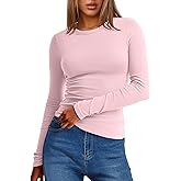 ANRABESS Womens Long Sleeve Thermal Shirts Slim Fit Basic Tee Tops Warm Fleece Undershirts 2025 Fall Winter Layer Outfits