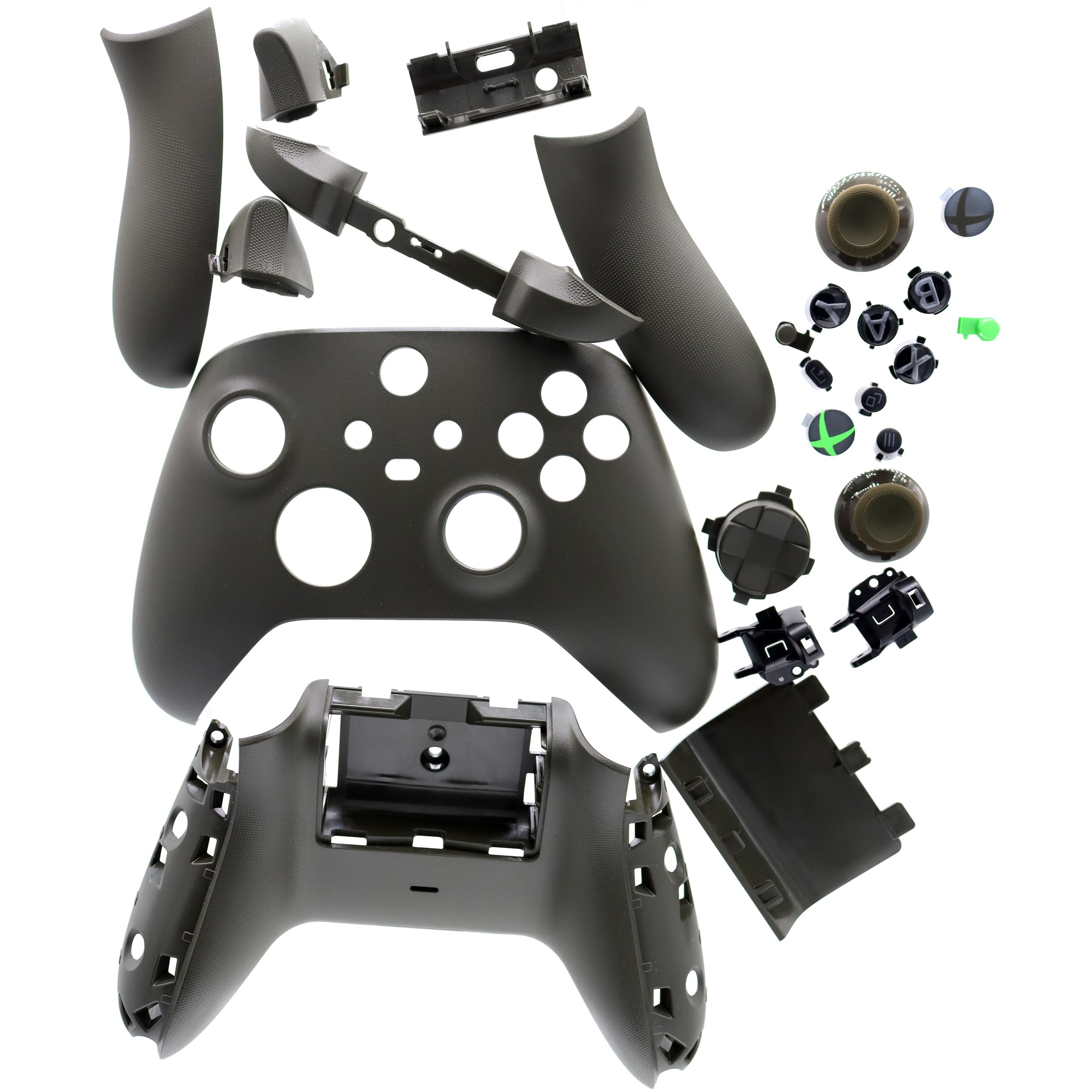Deal4GO Housing Shell kit w/Buttons Trigger Bumper Full Complete Repair Replacement for Xbox Series X & S Wireless Controller 1914 (Green Camo)