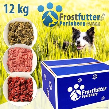 Frostfutter Perleberg 12Kg Highlight Paket inklusive Grüner Pansen, Blättermagen, Power-Mix, Rindfleisch-Mix mit Pansen, Rind