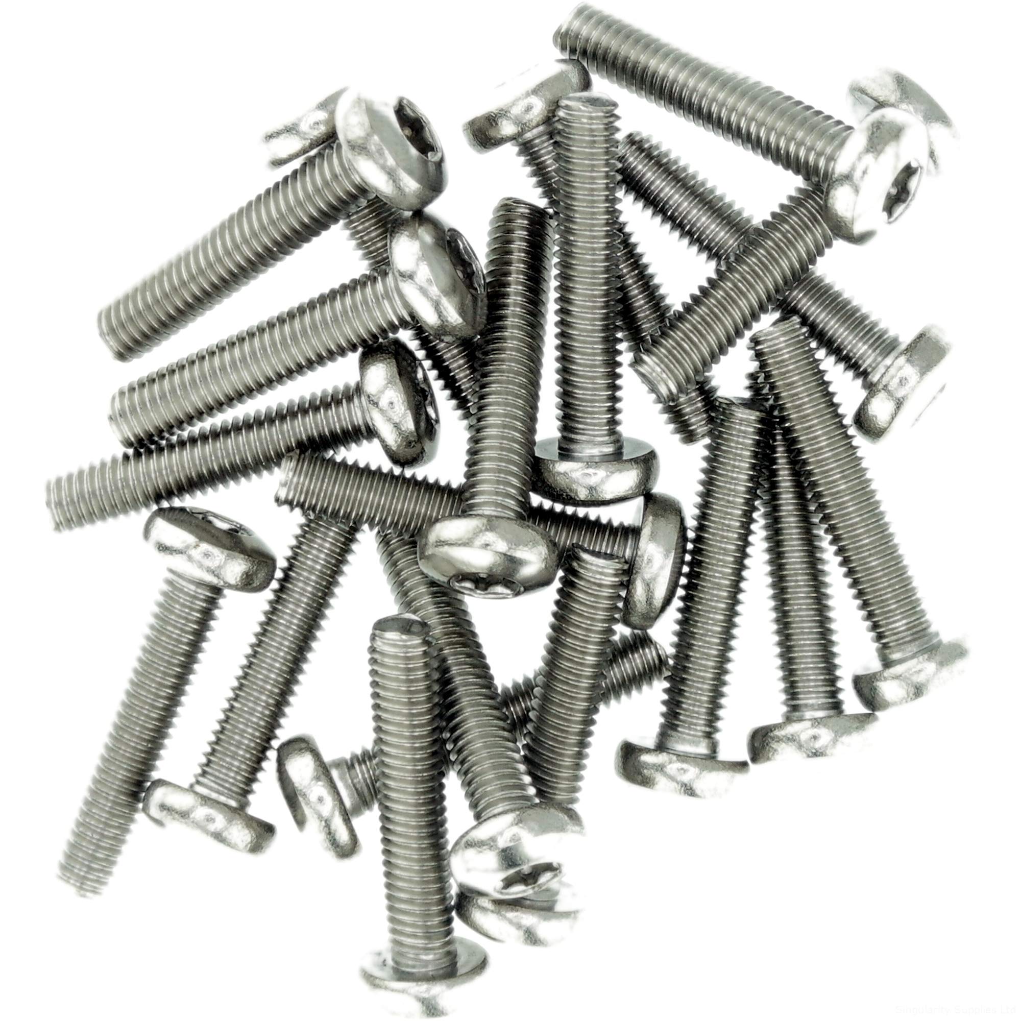M6 (6mm x 10mm) TX Pan Thread Rolling Screw - Stainless Steel (A2) (Pack of 20)