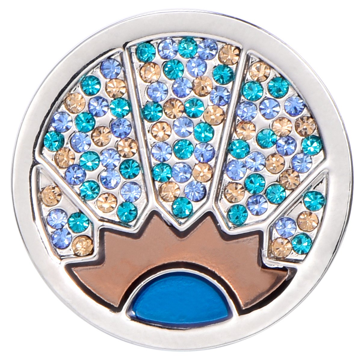 Morella Women's Decorative Coin 33 mm Blue-Gold