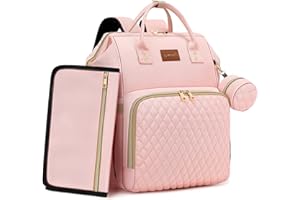 ROSEGIN Pink Diaper Bag Backpack for Baby Girls - Changing Pad, Pacifier Case, 30L Large Capacity, Insulated Pockets, Stroller Straps - Cute, Stylish, Perfect Baby Shower Gifts