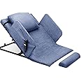 Electric Lifting Backrest for Bed, Adjustable Bed Rest Help The Elderly Get Up Easily, Weight Capacity Up to 330 Pounds, Silent Lifting 2° - 80°, with Guardrails and Leg Pads 46.3 X 33.46 (Blue)