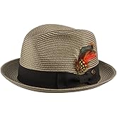 Epoch hats company Men's Premium Straw Porkpie Fedora Hat
