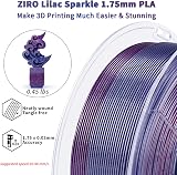 ZIRO Glitter Multicolor PLA Filament 1.75mm 1kg Lilac Sparkle Slow Color view 4