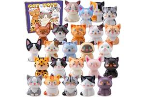 Cat Party Favors for Kids 24PCS Squishy Toys,Goodie Bag Stuffers, Pinata Stuffers,Birthday Gifts for Boys & Girls,Treasure Ch