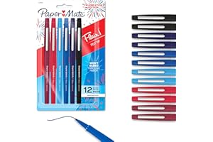 Paper Mate® Flair Felt Tip Pens, Medium Point (0.7mm), Assorted Colors, 12 Count, USA 250th Anniversary Edition