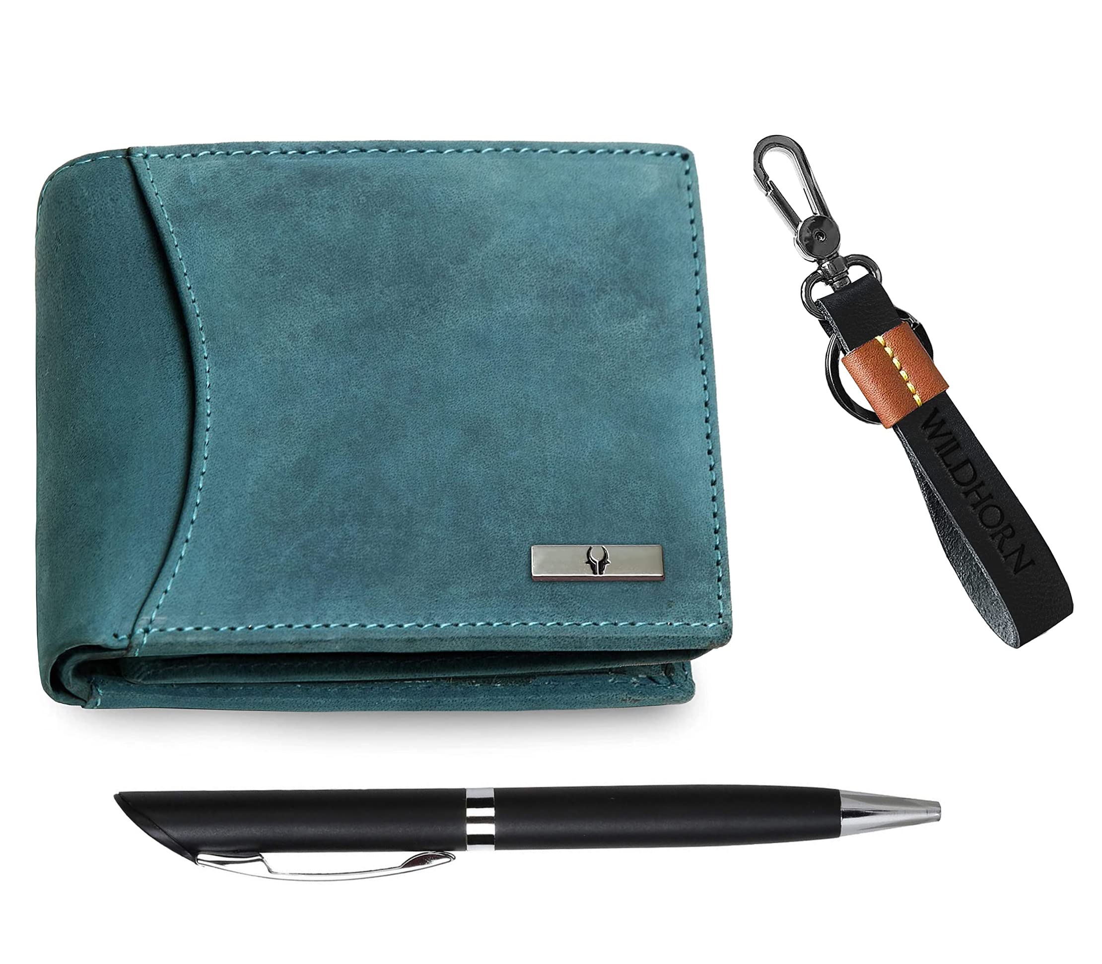 Urban Forest Gavin Men's Leather Wallet, Keychain & Pen Gift Set - Black Contemporary Combo - View #5
