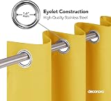 Deconovo Solid Room Darkening Curtain 52x95 Eyelet Thermal Insulated Yellow view 3