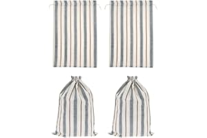 ZFLYCANP 4Pcs Cotten and Linen Bread Bags, Large Reusable Cotton Linen Food Storage Covers, Sourdough Bread Bags, Dustproof, 